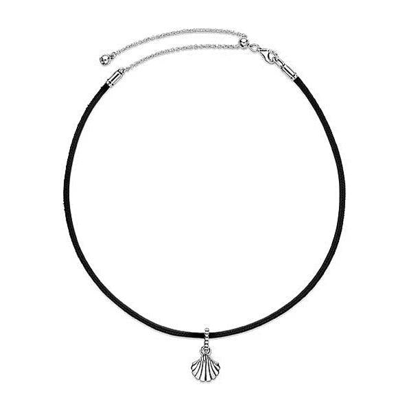 Summer 925 Silver Necklace Shell Leather Adjustable for Women Party Holiday