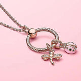 925 Silver Dragonfly Pendant Pan Necklace for Women