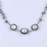 Baroque Pearls Necklace with 8-9mm Stone
