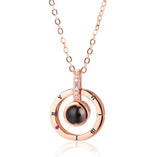 Love's Vow Pendant Necklace 925 Silver 100 Language Love Lady Girl Gift