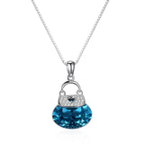 Frog Pendant Necklace 925 Silver Heart Bag Lady Party Necklaces