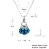 Frog Pendant Necklace 925 Silver Heart Bag Lady Party Necklaces