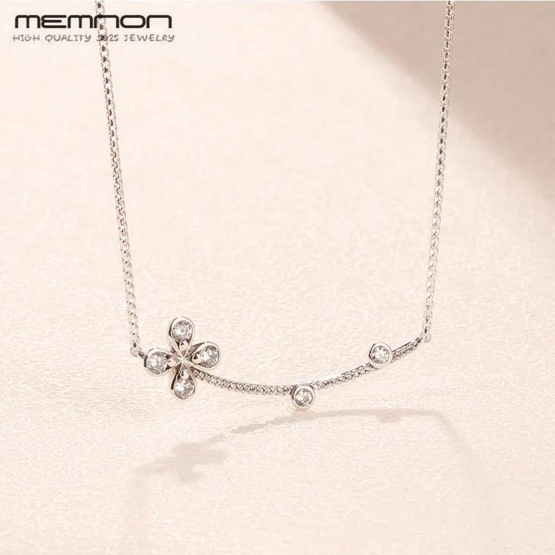 925 Sterling Silver Flower Necklace for Women