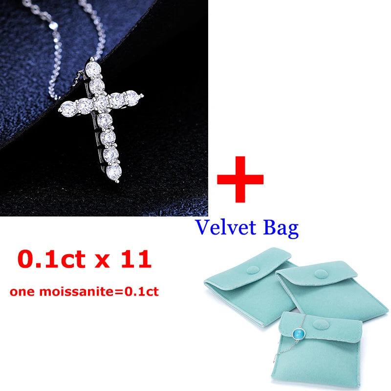 Jesus Cross Pendant Moissanite Necklace for Women Wedding Jewelry