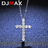 Jesus Cross Pendant Moissanite Necklace for Women Wedding Jewelry