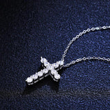 Jesus Cross Pendant Moissanite Necklace for Women Wedding Jewelry