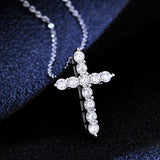 Jesus Cross Pendant Moissanite Necklace for Women Wedding Jewelry
