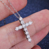 Jesus Cross Pendant Moissanite Necklace for Women Wedding Jewelry