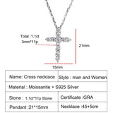 Jesus Cross Pendant Moissanite Necklace for Women Wedding Jewelry