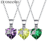 Heart Shaped High Carbon Diamond S925 Silver Necklace Woman Jewelry
