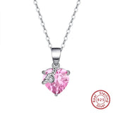Heart Shaped High Carbon Diamond S925 Silver Necklace Woman Jewelry