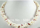 Freshwater Pearl Coral Twist Necklace