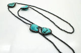 Vintage Spinel Turquoise Stone Long Sweater Necklaces
