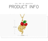Designer Squirrel Love Fruit Necklace, 925 Sterling Silver