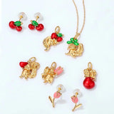 Designer Squirrel Love Fruit Necklace, 925 Sterling Silver