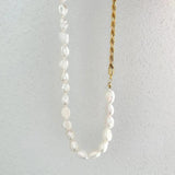 925 Silver Pearl Beads Choker Necklace for Women Twisted Chain Necklaces