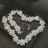 High Carbon Diamond Sun Flower Necklace