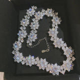 High Carbon Diamond Sun Flower Necklace