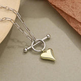 925 Silver Heart Pendant Necklaces for Women Minimalist Light Necklace