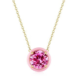 Enamel CZ Collar Necklace 925 Silver Wedding Jewelry