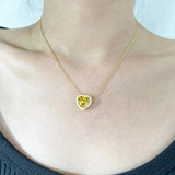Silver CZ Heart Necklace Enamel Candy Chain Women Wedding Jewelry