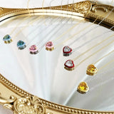 Silver CZ Heart Necklace Enamel Candy Chain Women Wedding Jewelry