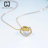 CHENJI Retro Banner Jade Ruyi Xiangyun Necklace S925 Sterling Silver