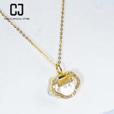 CHENJI Retro Banner Jade Ruyi Xiangyun Necklace S925 Sterling Silver
