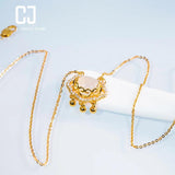 CHENJI S925 Silver Flag Chinese Wind Jade Necklace Female Peace Lock