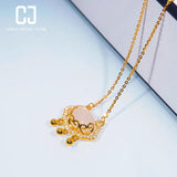 CHENJI S925 Silver Flag Chinese Wind Jade Necklace Female Peace Lock