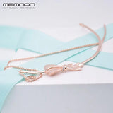 Sterling Silver Rose Bow Link Chain Necklace for Women