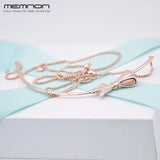 Sterling Silver Rose Bow Link Chain Necklace for Women