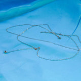CHENJI 925 Silver Double-Layer Y-Shaped Necklace Light Niche