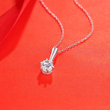 D Moissanite Necklace S925 Silver Neck Chain Diamond Pendant