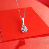 D Moissanite Necklace S925 Silver Neck Chain Diamond Pendant