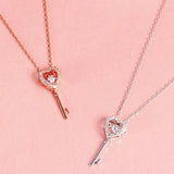 Arrival 925 Sterling Silver Love Key Pendant Necklace