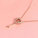 Arrival 925 Sterling Silver Love Key Pendant Necklace