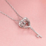 Arrival 925 Sterling Silver Love Key Pendant Necklace