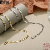 925 Silver Cuban Chain Necklace Street Style Punk Hip Hop Clavicle Chain Women