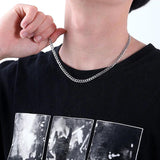 925 Silver Cuban Chain Necklace Street Style Punk Hip Hop Clavicle Chain Women
