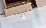Freshwater Pearl Pendant Necklace Women Sterling Silver Short Clavicle Chain