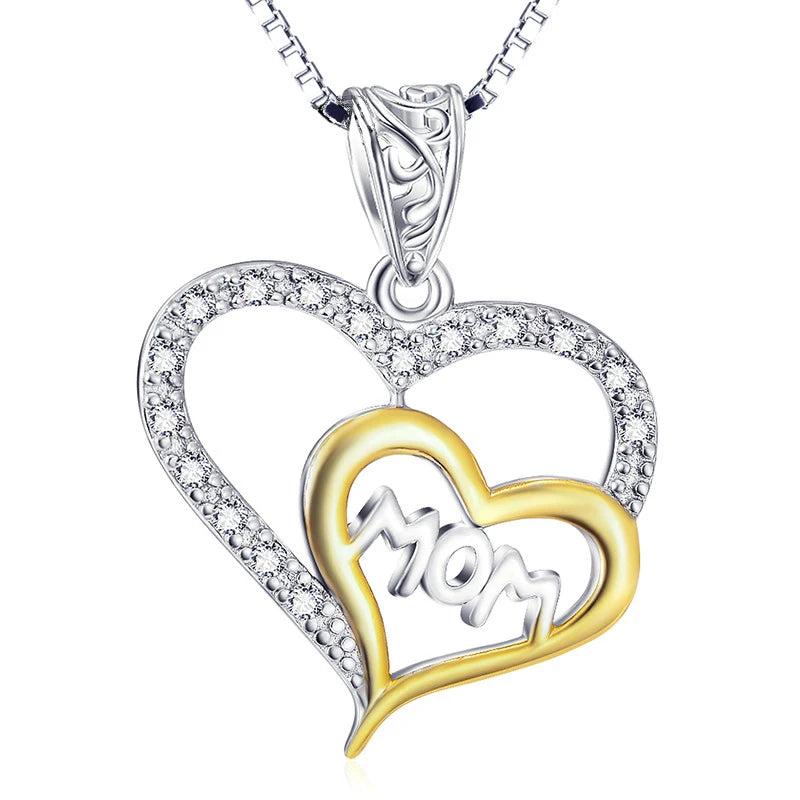 Gold-Plated Heart Necklace with Letter Pendant for Women
