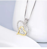 Gold-Plated Heart Necklace with Letter Pendant for Women