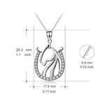 Horse Head Pendant Necklace 925 Sterling Silver Jewelry