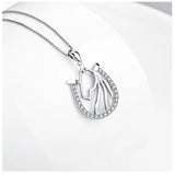 Horse Head Pendant Necklace 925 Sterling Silver Jewelry