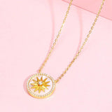 Delicate 925 Silver Star Pendant Necklace Mother of Pearl Jewelry