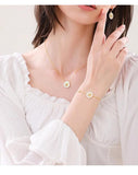 Delicate 925 Silver Star Pendant Necklace Mother of Pearl Jewelry