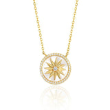 Delicate 925 Silver Star Pendant Necklace Mother of Pearl Jewelry