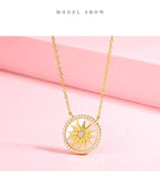 Delicate 925 Silver Star Pendant Necklace Mother of Pearl Jewelry