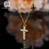 CHENJI S925 Silver Cross Pendant Short Necklace Female Collar Chain